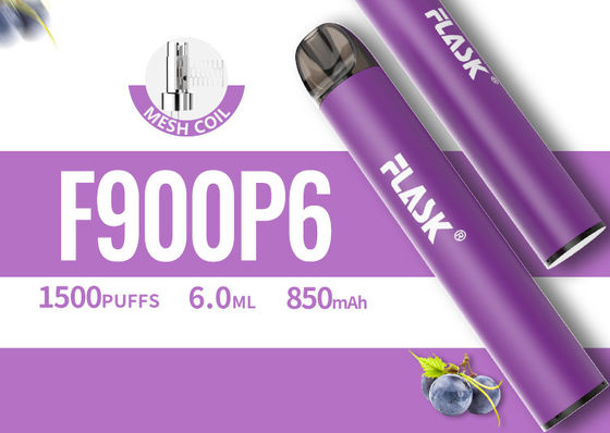 dispositivo eliminabile del baccello di 6.0ml Vape, penna eliminabile di 1500puffs Vape