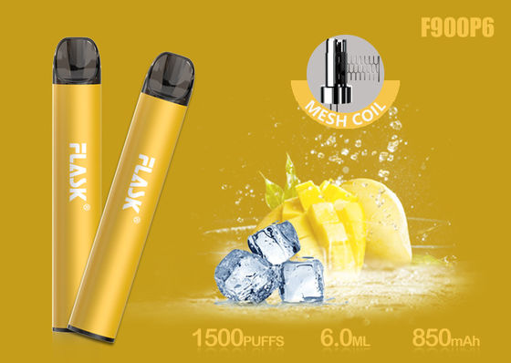 Cartuccia di vetro dell'olio di Nicosalt 5% 1500puffs 6.0ml con Mesh Coil