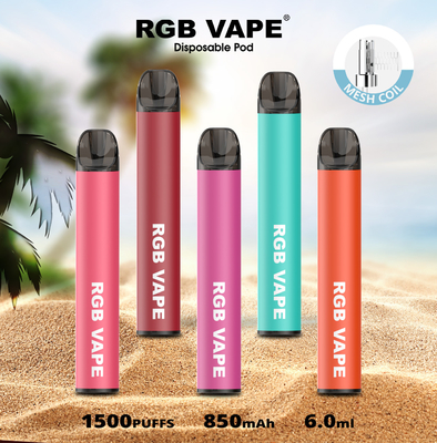 RGBvape SS304 Ecig 1500 dispositivi eliminabili del vape del soffio con Mesh Coil