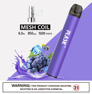 RGBvape SS304 Ecig 1500 dispositivi eliminabili del vape del soffio con Mesh Coil