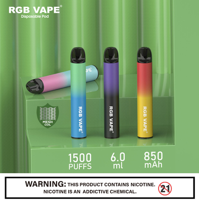 Cig sano eliminabile del dispositivo 850mah E del baccello di RGB Mesh Coil 6ml Vape